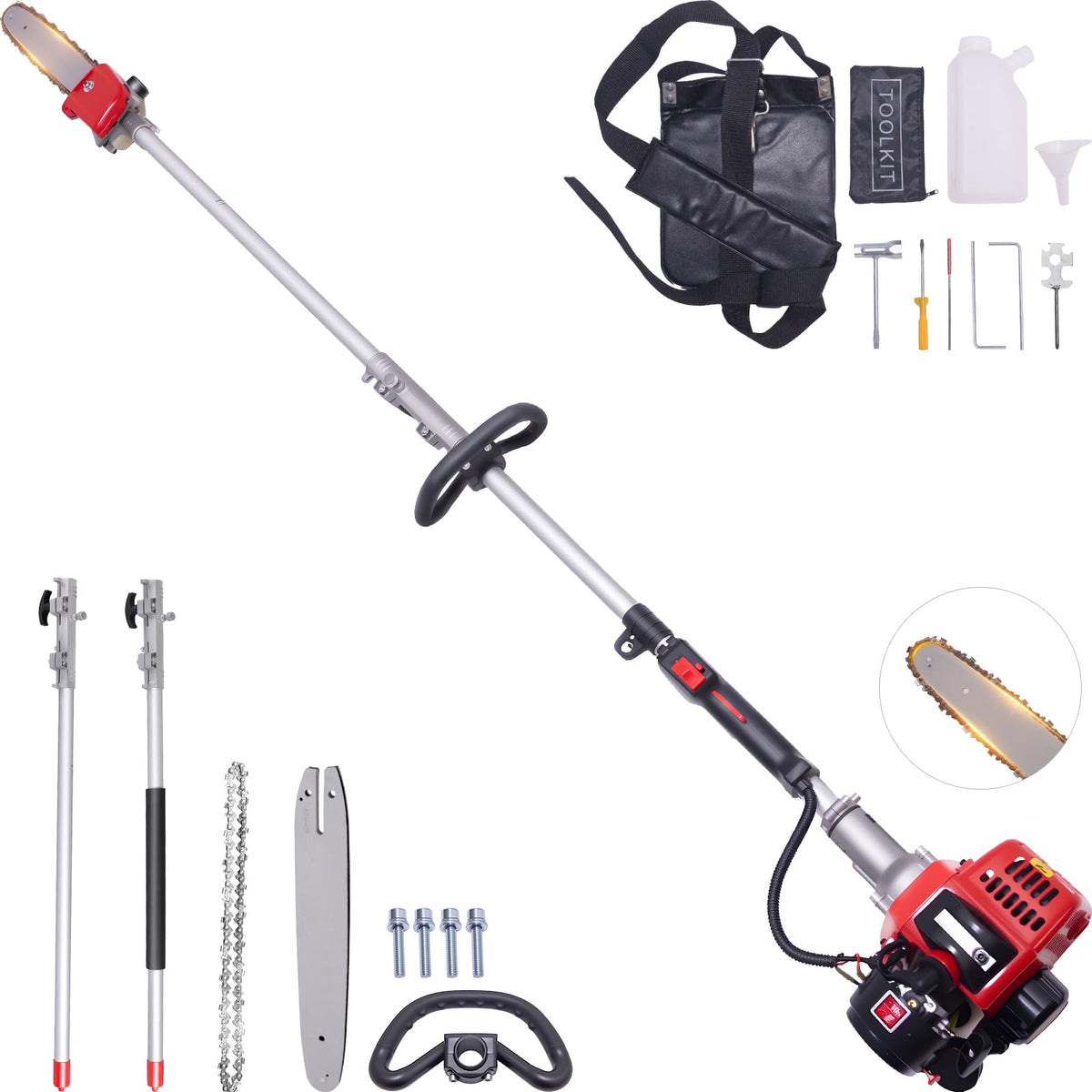 EIDOWA pole saw with 16ft reach for safe high-branch access.