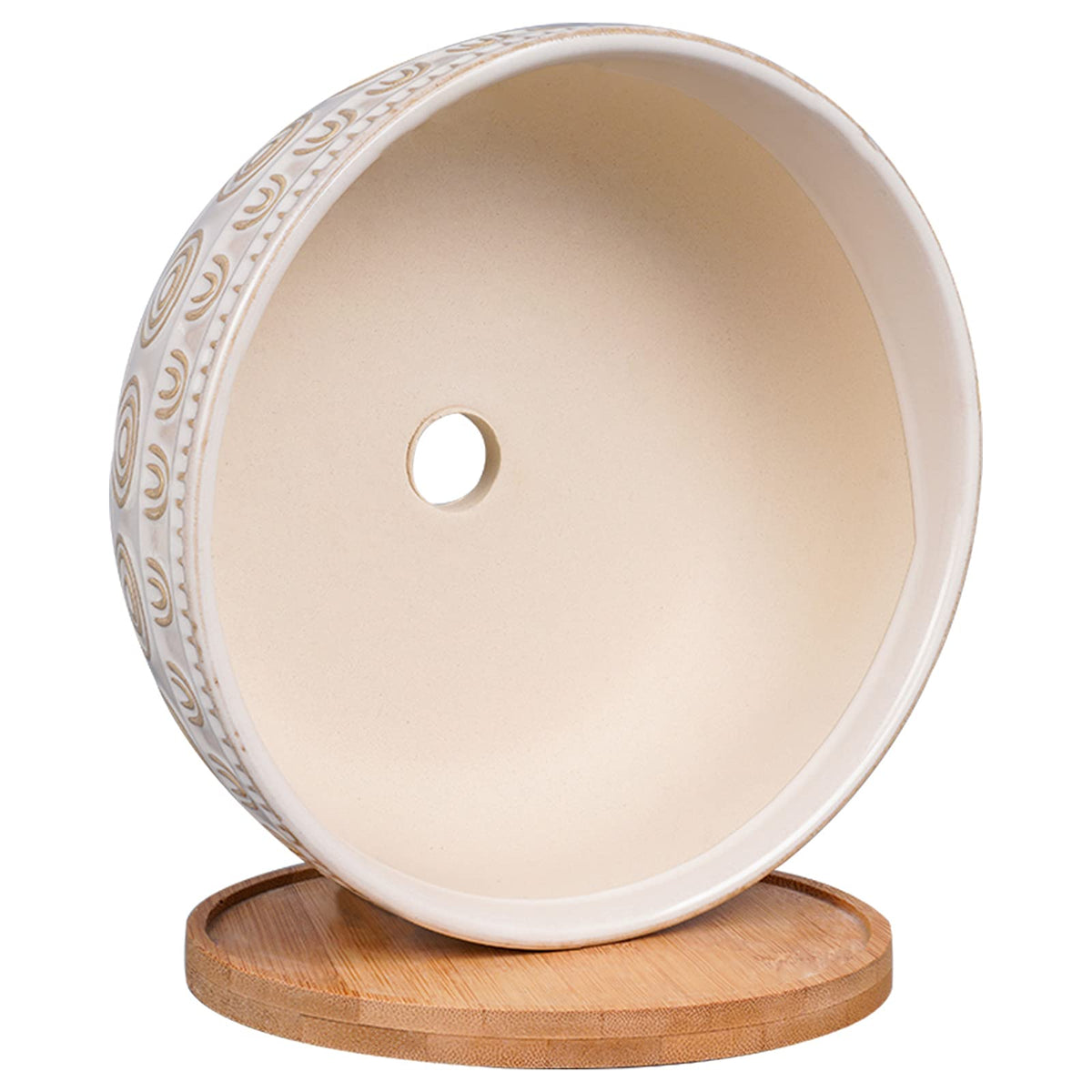 Eightpot drainage-hole bamboo-tray keeps surfaces clean by catching overflow