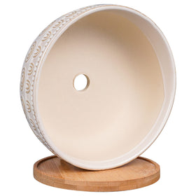 Eightpot drainage-hole bamboo-tray keeps surfaces clean by catching overflow