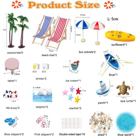EIKEJI mini beach umbrella adds color to dollhouses, gardens, and sandboxes.