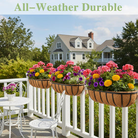EIMQUVW two-pack railing planters for coordinated balcony decor