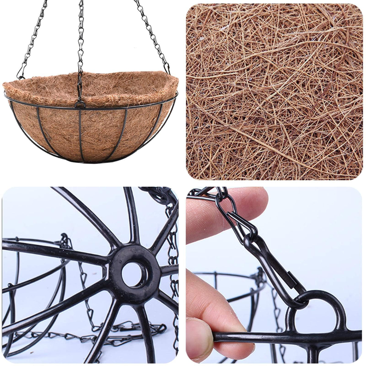 EIMQUVW planter for flowers, succulents, and herbs in a hanging pot