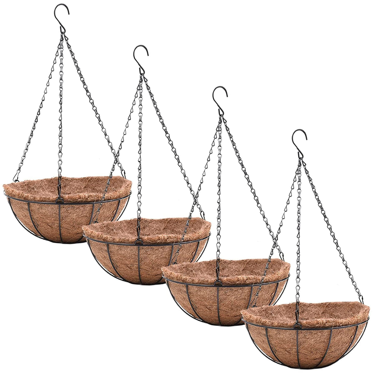 EIMQUVW hanging basket round 12in set for durable outdoor décor.