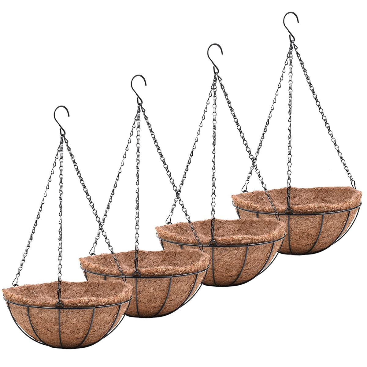 EIMQUVW metal hanging planter set 4 ready for stylish patio use