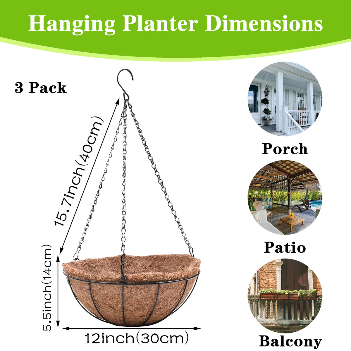 EIMQUVW versatile hanging planters suitable for indoor and outdoor garden spaces