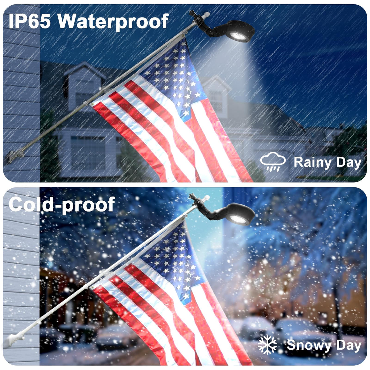 Sturdy stainless steel bracket enables quick flagpole installation