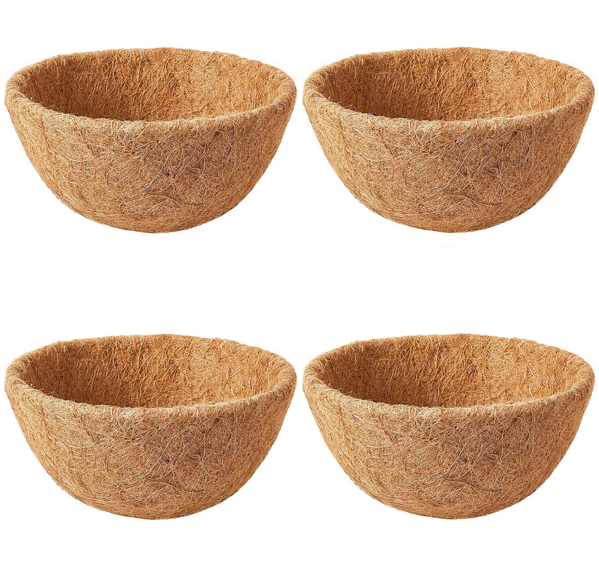 EINYEXW 4-pack coco liner in a 14-inch hanging basket promotes balanced moisture.