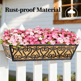 EINYEXW black metal finish railing planter highlighting durability and weather resistance