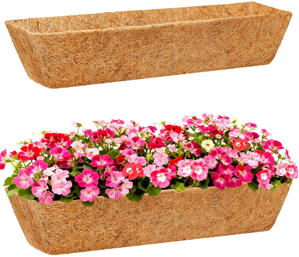 EINYEXW coco liner in a planter demonstrates natural moisture balance for plants