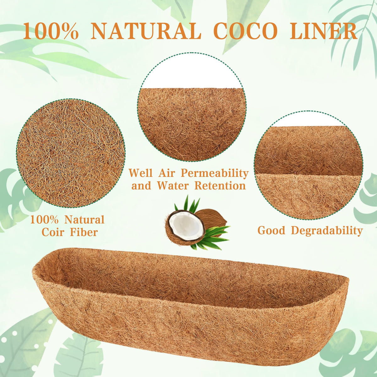 EINYEXW coconut liner for hanging baskets keeps roots moist with reduced watering