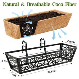 EINYEXW coco liner inside close-up showing breathable drainage