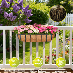 EINYEXW garden-ready coconut liner enhances outdoor decor with natural texture