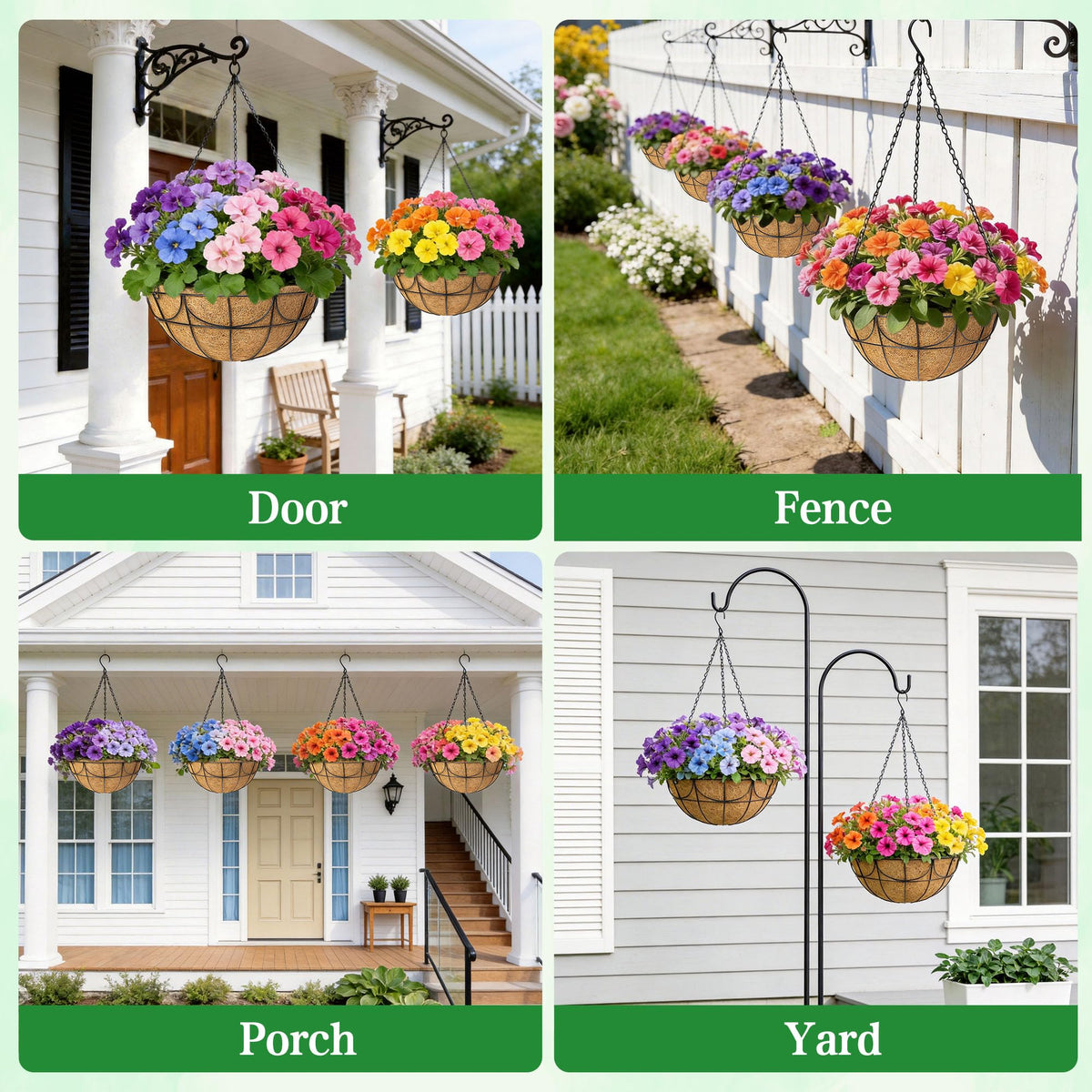EINYEXW coconut liner adds natural texture to garden decor.