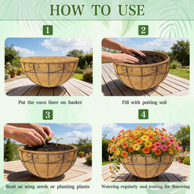 Hanging EINYEXW basket used on porch rail for versatile mounting