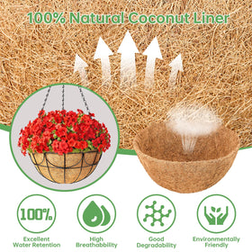 EINYEXW natural coconut fiber liner close-up shows durable, eco-friendly material.