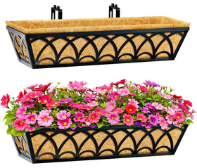 EINYEXW outdoor railing planter box elevates garden decor on balconies and porches