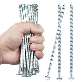 EISENSP 6.3-inch spiral stake top view anchors edging and weed barriers effectively.