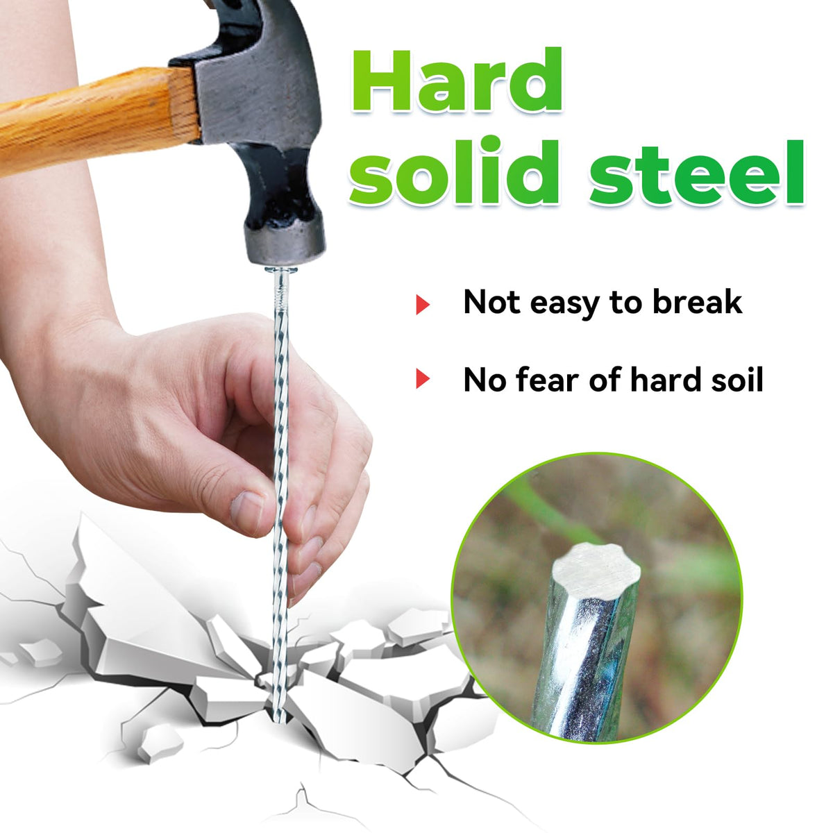 EISENSP outdoor-use stakes shown in rugged weather for reliable performance.