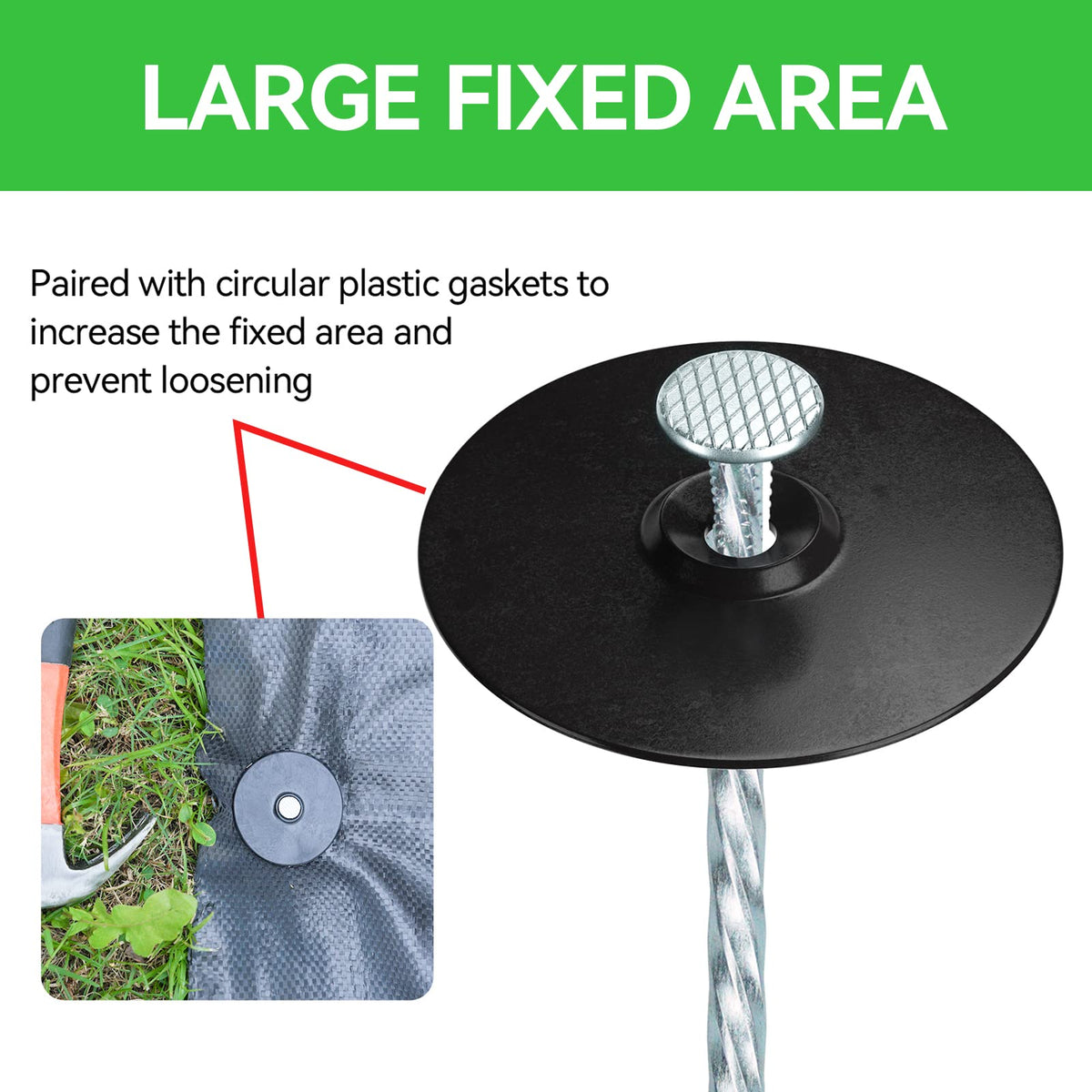 EISENSP gasket cap with washer closeup demonstrates rustproof outdoor hardware.