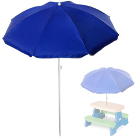 Eiszhjk 70-inch umbrella fits Little Tikes table for shaded outdoor meals.