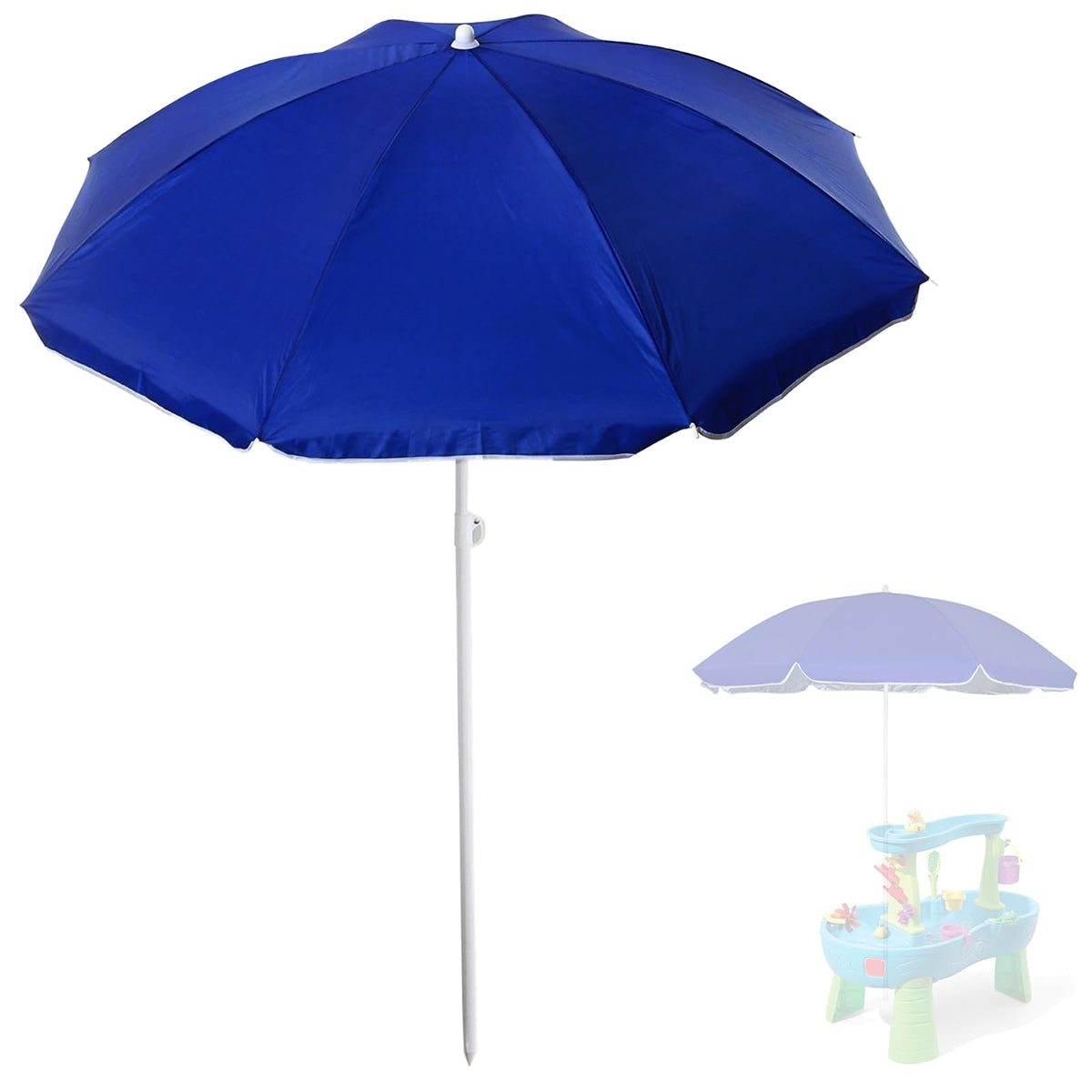 Eiszhjk umbrella replacement for Step 2 water table with 60-inch canopy provides broad shade.