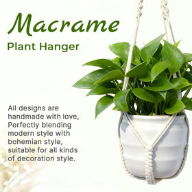 Set of two EJGIEGSO macrame hangers for coordinated plant displays.