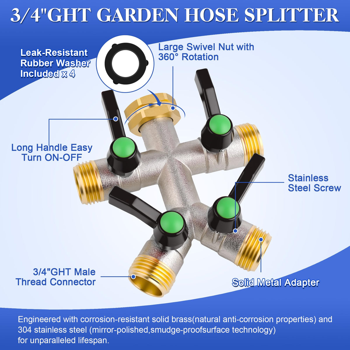 EJW 4-way independent valves allow individual hose control for versatile tasks.