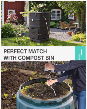 EJWOX easy-turn compost aerator in action, promoting even aeration.