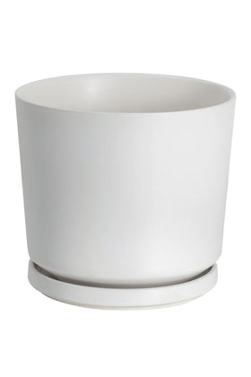 Ekirlin 7-inch white ceramic pot with gloss finish, ideal for succulents on bright windowsills.