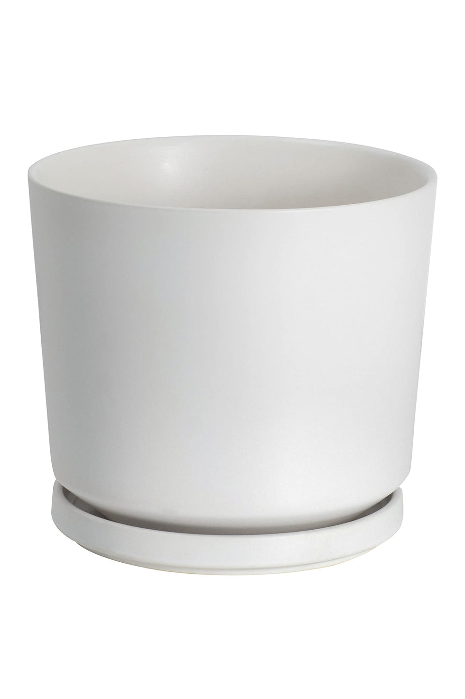 Ekirlin 7-inch white ceramic pot with gloss finish, ideal for succulents on bright windowsills.
