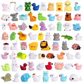 EKisemio 70pcs mini resin animals close-up detail for dollhouses