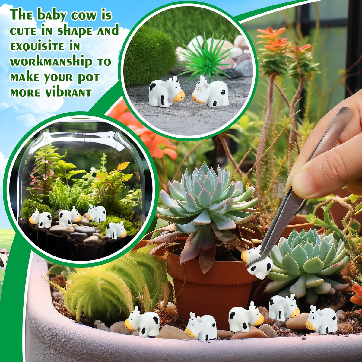 EKisemio miniature landscape decor for micro gardens and potted plants