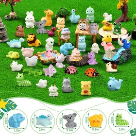 EKisemio fairy garden setup with tiny resin animals for whimsical decor