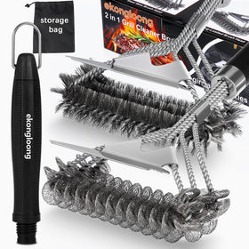 ekongloong 18in spring-head grill brush for safe daily cleaning.