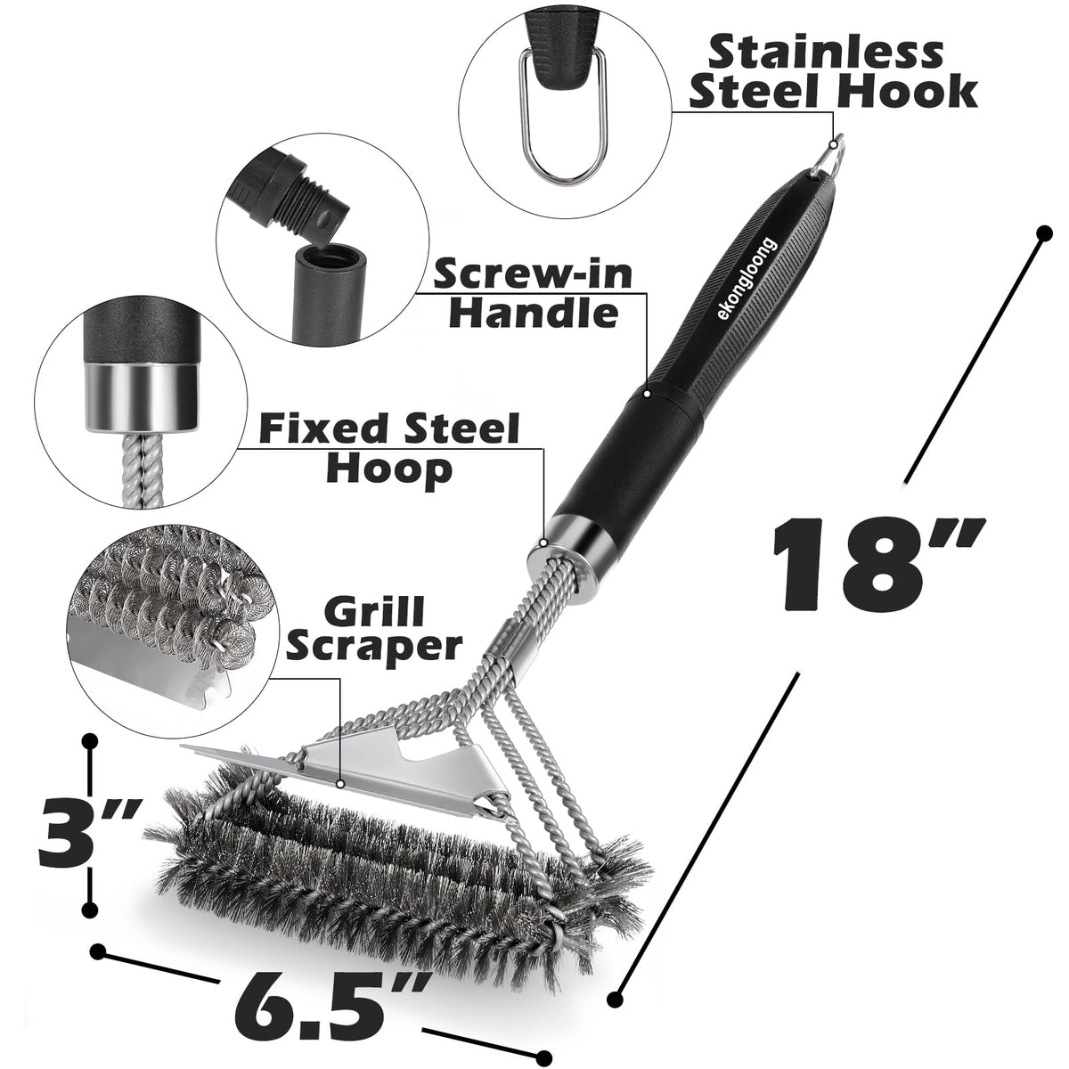 Heavy-duty design for efficient post-grill cleanup.