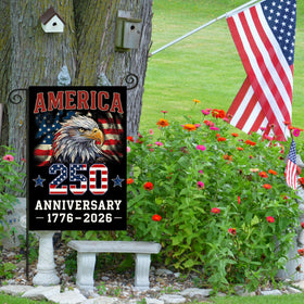 EKOREST 1776-2026 flag fits farmhouse exterior as commemorative decor.