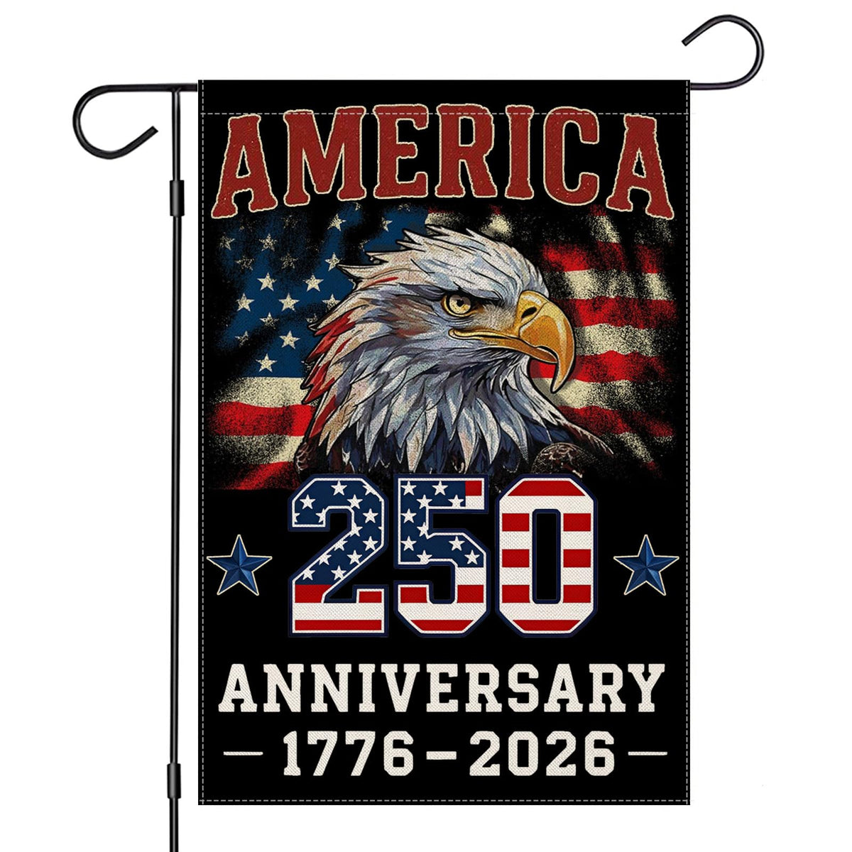 EKOREST 250th anniversary flag with Bald Eagle, double-sided for outdoor display.