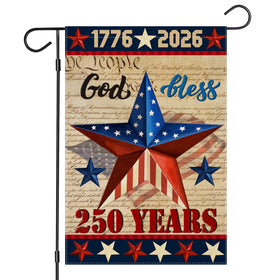 EKOREST 250th Anniversary USA garden flag, 12x18, outdoor-ready with cheerful patriotic colors.