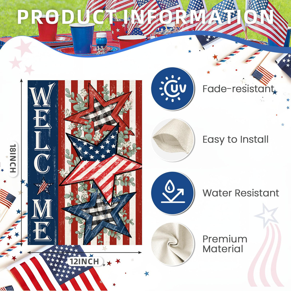 EKOREST outdoor flag that adds festive flair without heavy installation.