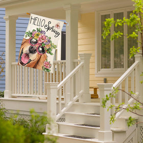 EKOREST 28x40 inch outdoor flag stands up to sun for yard decor.
