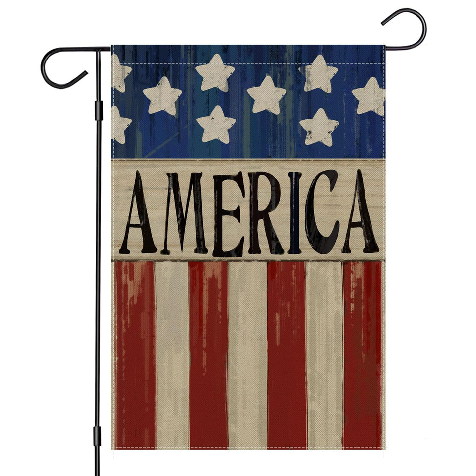 EKOREST 4th of July garden flag, double-sided, bright colors for outdoor seasonal displays.