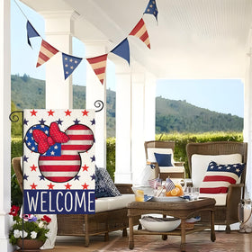 EKOREST American air balloon with stars flag, double-sided visibility in sun.