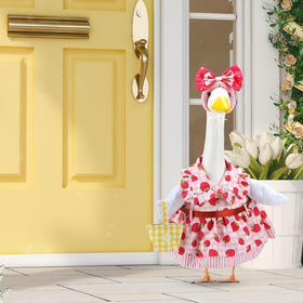EKOREST bow headband accents the porch goose outfit for a playful spring look