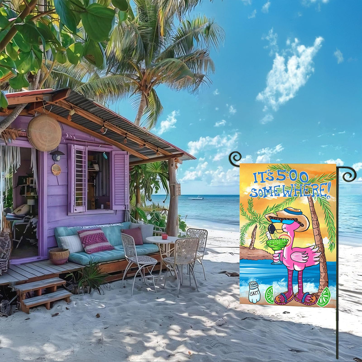 EKOREST double-sided flag art showcases colorful summer vibes.