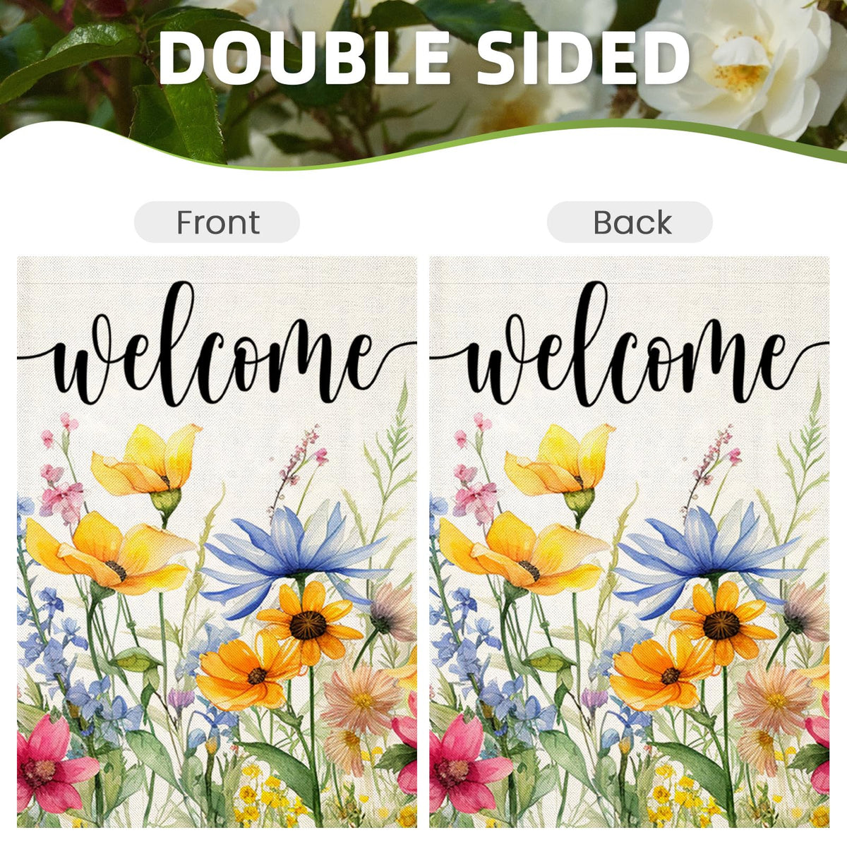 EKOREST Double-sided flag design, vivid colors, eye-catching garden decor.