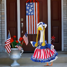 EKOREST outfit is easy to wear and remove on your lawn goose statue.