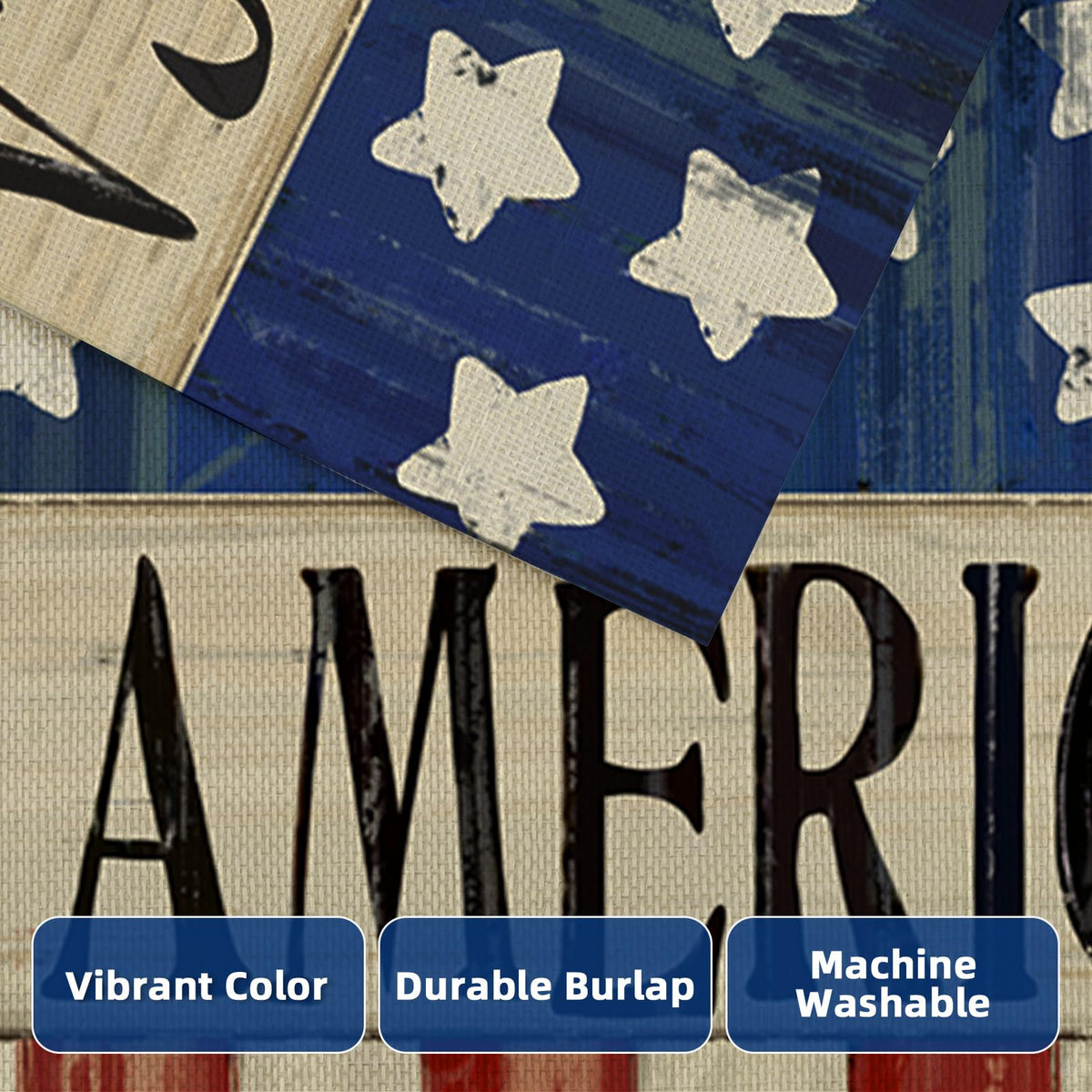 EKOREST farmhouse banner with patriotic design for porch or garden.