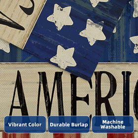 EKOREST farmhouse banner with patriotic design for porch or garden.