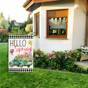 EKOREST Farmhouse outdoor flag creates welcoming garden vibes in any yard.