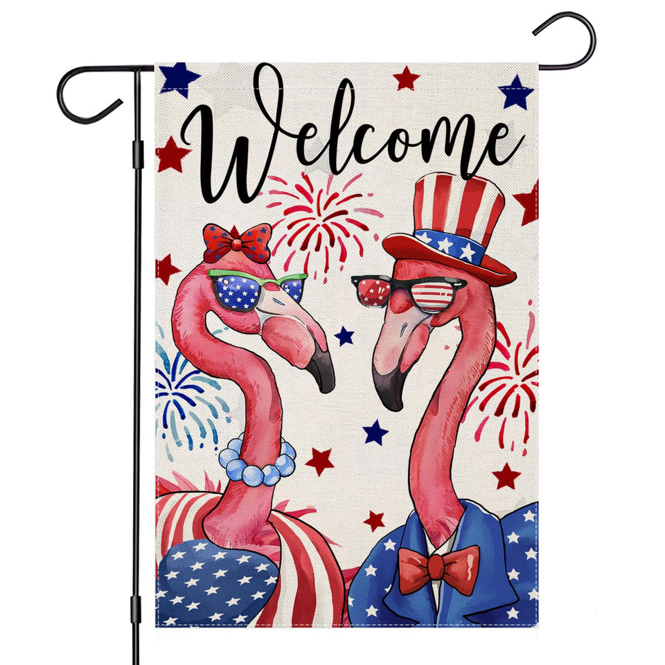 EKOREST flag with patriotic flamingo for durable outdoor yard decor.